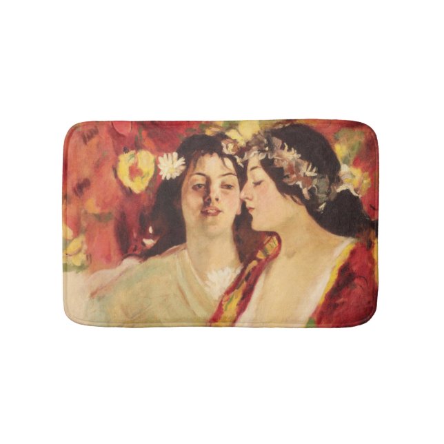 Two Muses of Spring (by Stefan Luchian) Bath Mat (Front)