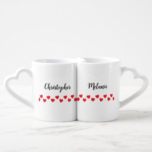 Two Names And Hearts Template Coffee Mug Set