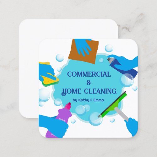 Two Names Cleaning Business Card