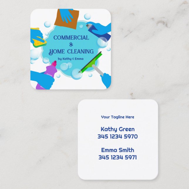 Two Names Cleaning Business Card (Front/Back)