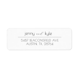 Two Names Couple Clean Modern Return Address Label