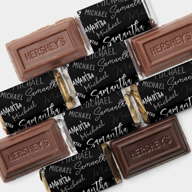 Two names couple pattern monogram black grey white hershey's miniatures (Assorted)