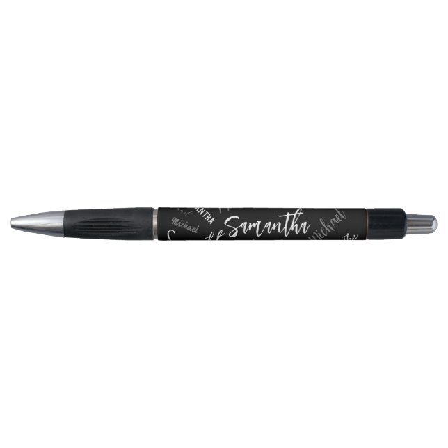 Two names couple pattern monogram black grey white pen (Front)