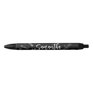 Two names couple pattern monogram black grey white pen