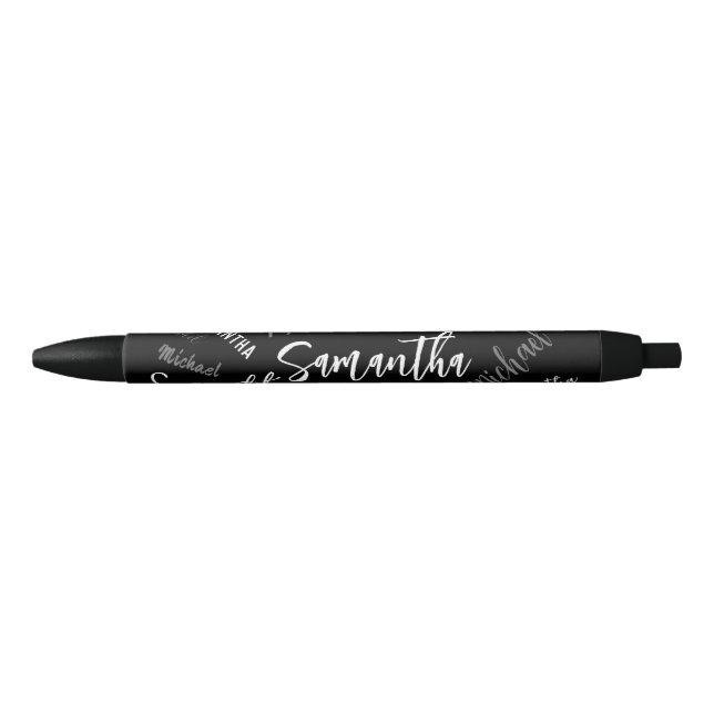 Two names couple pattern monogram black grey white pen (Front)