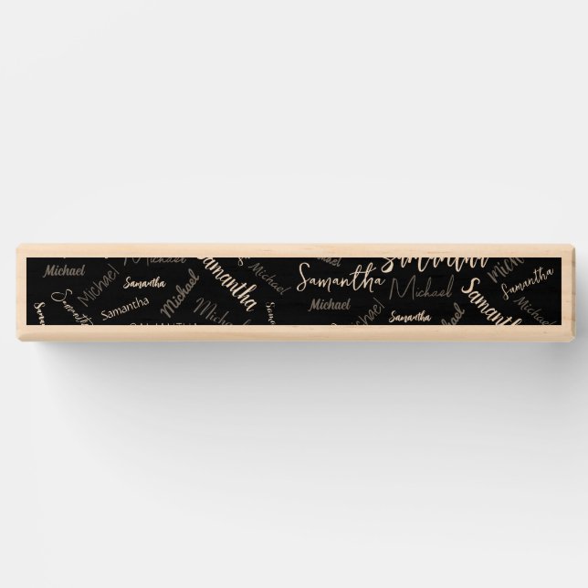 Two names couple pattern monogram black grey white topple tower (Front)