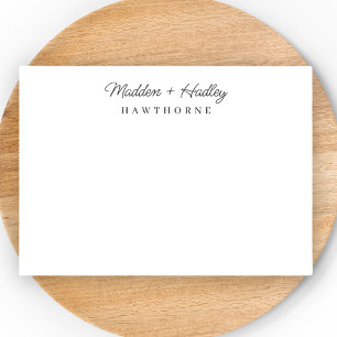 Two Names Monogram Elegant Couple Stationery Note Card