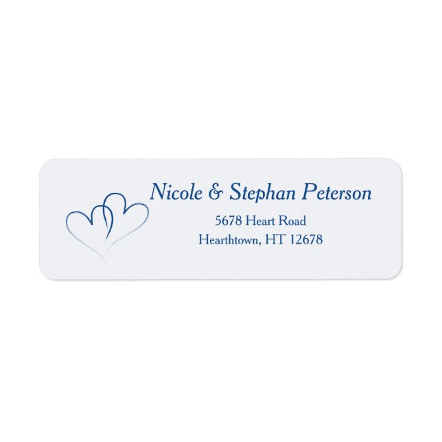 Two Nautical Blue Hearts Intertwined Label (Front)