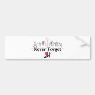 Two Never Forget, September 11th, 9/11 Bumper Stic Bumper Sticker