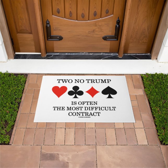 Two No Trump Most Difficult Contract Bridge Humor Doormat (Outdoor)