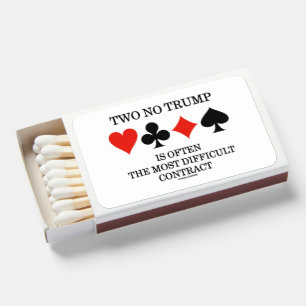 Two No Trump Most Difficult Contract Bridge Humor Matchboxes
