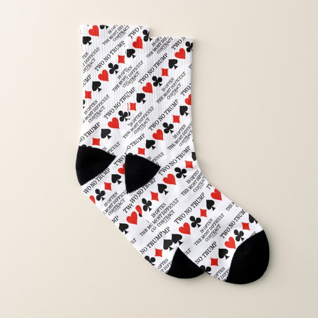 Two No Trump Most Difficult Contract Bridge Humor Socks (Pair)