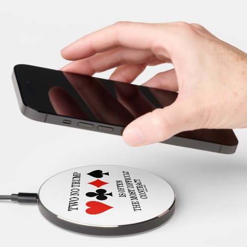 Two No Trump Most Difficult Contract Bridge Humor Wireless Charger