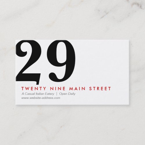 TWO NUMBERS LOGO Designer Business Card