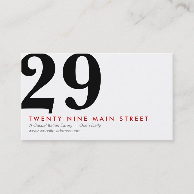 TWO NUMBERS LOGO Designer Business Card (Front)