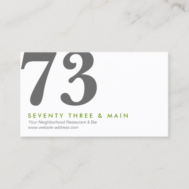 TWO NUMBERS LOGO II Designer Business Card (Front)