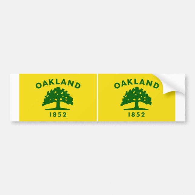 TWO Oakland, California Flag Bumper Sticker (Front)