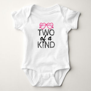 Two of a kind, girls twin baby, quote baby grow baby bodysuit
