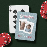 Two of a Kind | Grandpa & Child Photo Poker Cards<br><div class="desc">Create a sweet and unforgettable gift this Father's Day, Grandparents Day, birthday, or holiday with these custom playing cards for a card-loving Grandpa! Design features an ace of clubs and ace of hearts with photos inside; customize with photos of grandpa and his grandson or granddaughter. "Grandpa, we're two of a...</div>