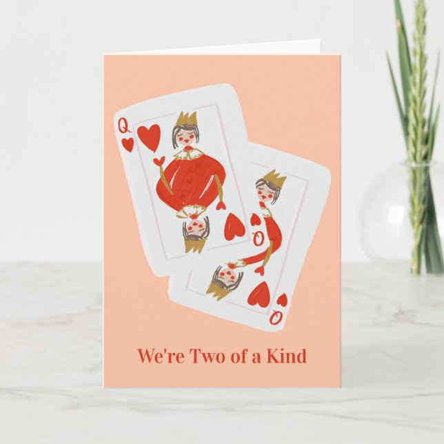 Two of a Kind Queen Playing Cards Valentine's Day (Front)