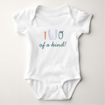 TWO of a kind, twin baby baby grow, 2nd birthday