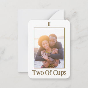 Two Of Cups Tarot Gold Miniature Photo Enclosure Note Card