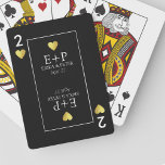 Two of Hearts Wedding Favors Monogrammed  Poker Cards<br><div class="desc">A nice and elegant design of a 'two of hearts' playing-card personalized with couple names,  initials and special date...  custom white text over a black background,  with faux golden hearts of love.</div>