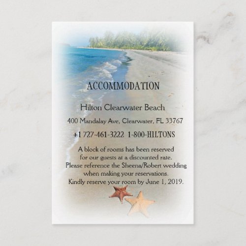 Two of Us | Beach Wedding Accommodation Directions Personalized Invites