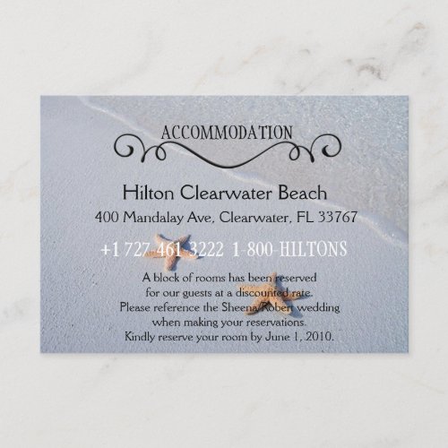 Two of Us | Beach Wedding Accommodation Directions Custom Announcement
