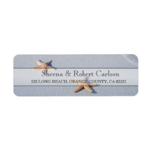 Two of Us Ocean Love Starfish Wedding Address Label