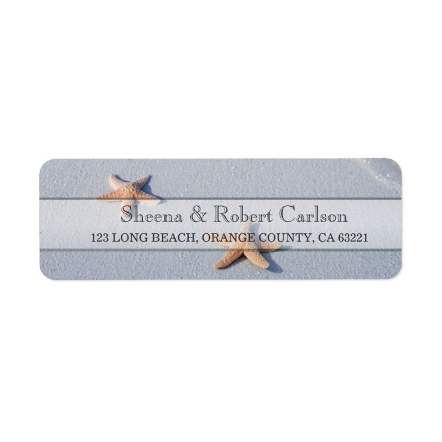 Two of Us | Ocean Love Starfish Wedding Address Label (Front)