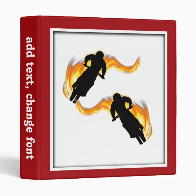 Two Off Road Dirt Bikes with Flames Binder (Front/Spine)