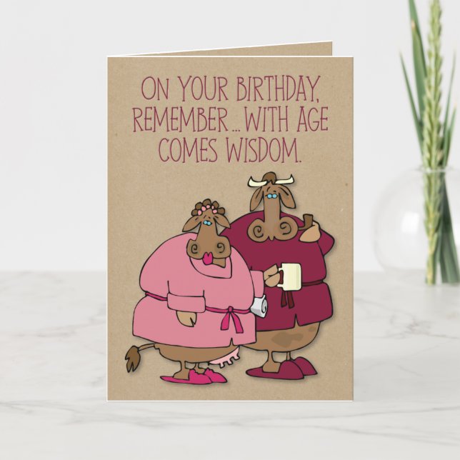 Two Old Cows Birthday Card (Front)