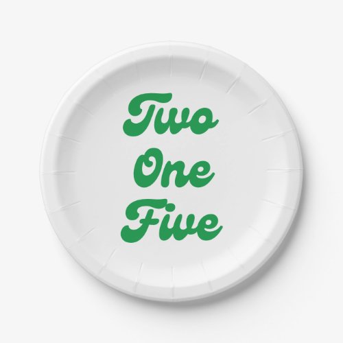 Two One Five Philly Area Code  Paper Plates