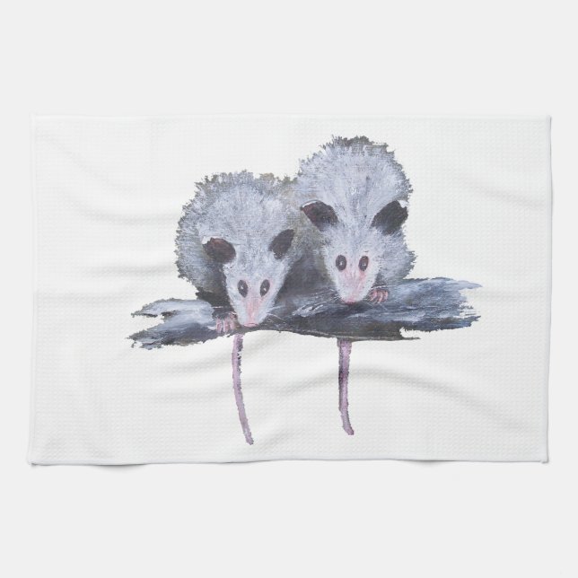 "Two Opossums" Towel (Horizontal)