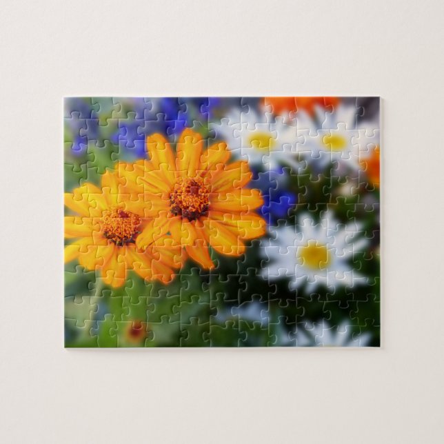 Two Orange Flowers Floral Jigsaw Puzzle (Horizontal)