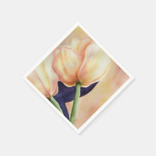 TWO ORANGE TULIPS PAPER NAPKINS