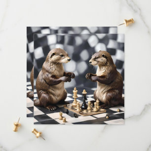 Two Otters Playing Chess,  Save The Date