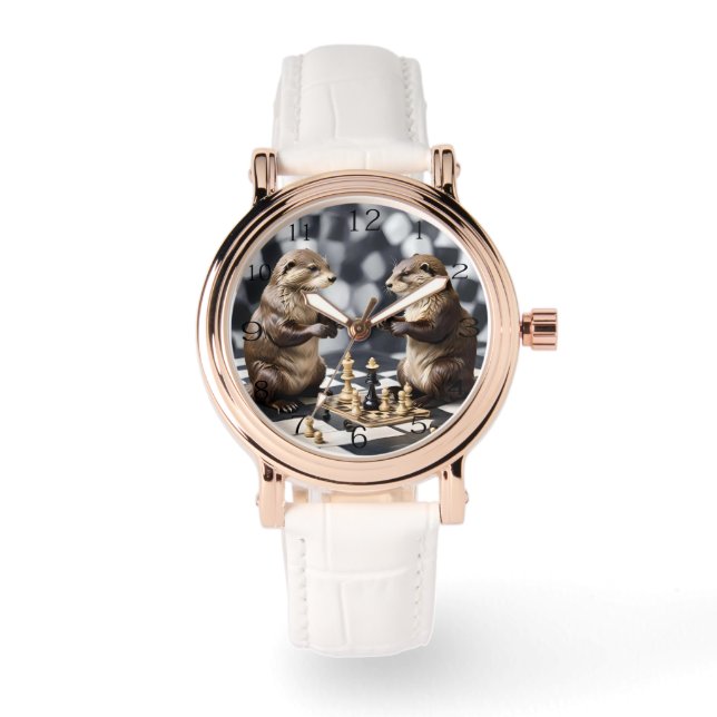 Two Otters Playing Chess,  Watch (Front)