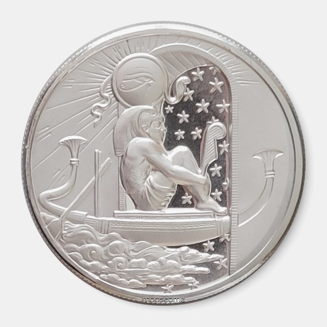 Two Ounce Silver Ra Round  Magnet (Front)