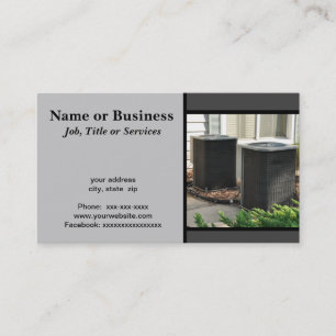 two outdoor central air conditioner units business card