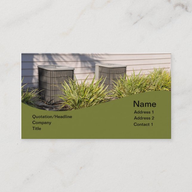 two outdoor central air conditioners business card (Front)