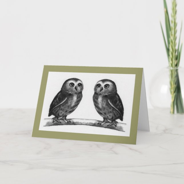 Two Owl: Our Marriage A Hoot: Anniversary: Pencil Card (Front)