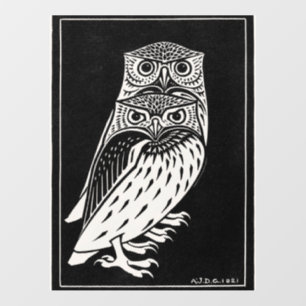 Two Owls by Julie de Graag, Wall Decal