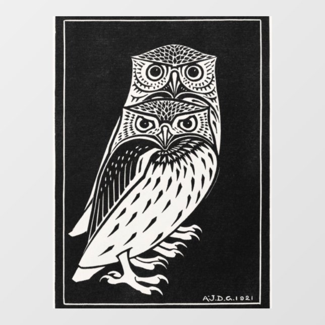 Two Owls by Julie de Graag, Wall Decal (Front)