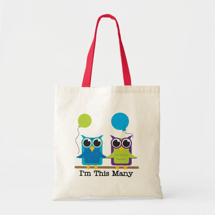 Two Owls I'm This Many Birthday Tshirts Bag