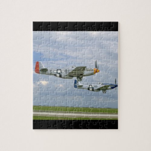 Two P51 Mustangs Flying By_WWII Planes Jigsaw Puzzle