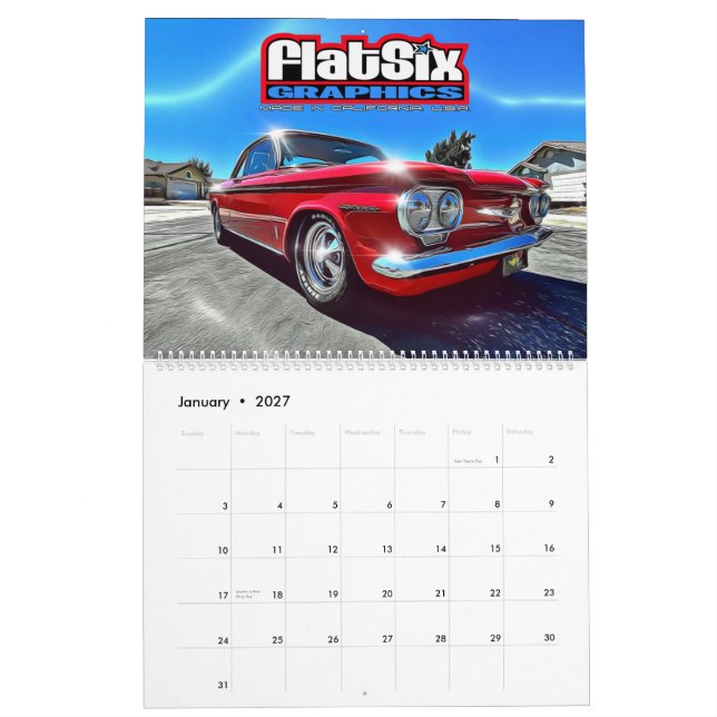 Two Page Large Corvair Calendar (Jan 2027)