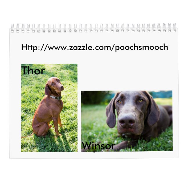 Two Page, Medium, White Calendar (Back)