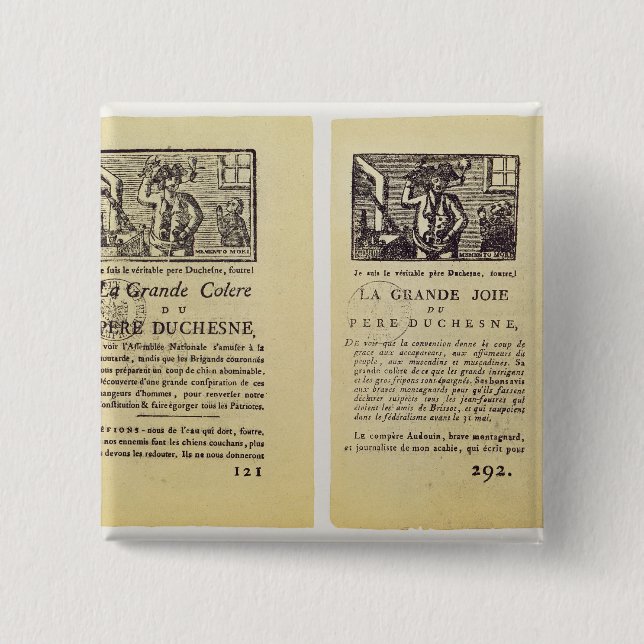 Two pages from 'La Grande Colere de Pere Pinback Button (Front)